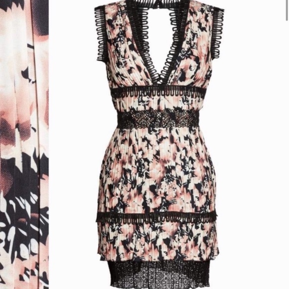 FOXIEDOX Jasmine Lace Trim Pleated Floral Mini Dress Size XS. - Picture 3 of 16